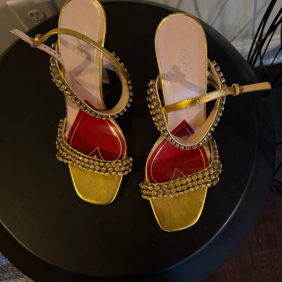 Gucci Women's Gold Embellished Heels - Picture 12 of 13